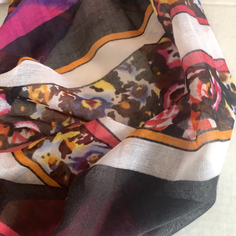 Multi-colored Mixed Print Long Scarf/Wrap